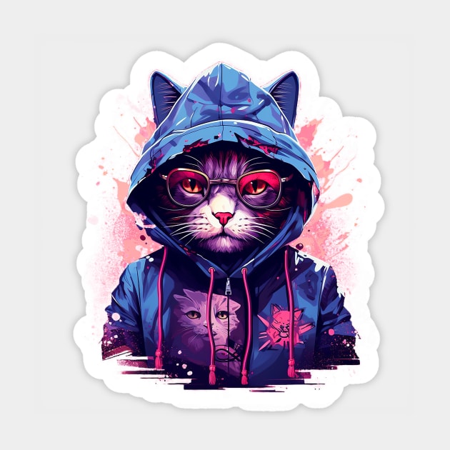 Cool cat in glasses Sticker by WahomeV